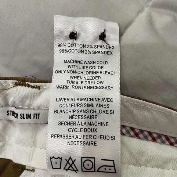 Ben Sherman Stretch Slim Fit Pants 33 X 32 Brown Brass Chino Flat Front … - Picture 8 of 8